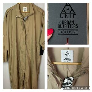UNIF X Urban Outfitters Oversized Taupe Bomber Dress Size L